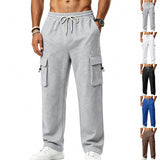 Mens Sporty-casual Multi-pocket Utility Trousers