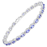 6.00 Carat Genuine Tanzanite .925 Sterling Silver Bracelet