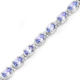 6.00 Carat Genuine Tanzanite .925 Sterling Silver Bracelet