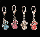 Zinc Alloy Metal Pet Tag Zinc Alloy Identity Brand Glitter Footprint Engraving Dog Tag