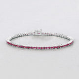 3.35 Carat Genuine Ruby .925 Sterling Silver Bracelet