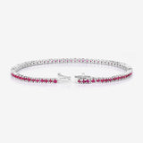 3.35 Carat Genuine Ruby .925 Sterling Silver Bracelet