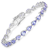9.25 Carat Genuine Tanzanite .925 Sterling Silver Bracelet