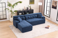 105'' Cloud Sectional Couch with L-Shape Chaise,Modern Modular Sofa with Deep Seat, Boneless Sofa for Living Room Bedroom,No Assembly Required,Blue.