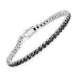 5.40 Carat Genuine Black Diamond .925 Sterling Silver Bracelet