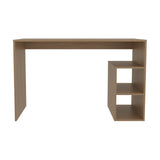Solid 47' Natural Oak Wide Four Shelves Office Desk
