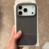 Smartphone Case In Vegan Leather With A Woven Texture And Magnetic Attachment