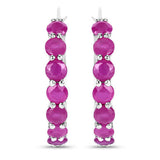 2.80 Carat Genuine Ruby .925 Sterling Silver Earrings
