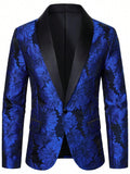 Mens Light-business-pattern Single-breasted One-button Suit