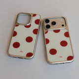 Retro Polka-dot Frosted Glass Magnetic Phone Case