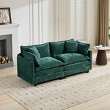 Cloud  LoveSeat Sofa (Ottoman is not included) Chenille Fabric in Green