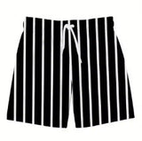 Hawaiian Beach Board Shorts For Men 3D Striped Design
