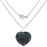 1.25 Carat Genuine Blue Diamond .925 Sterling Silver Pendant