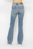 Judy Blue Full Size Tummy Control Back Embroidered Pocketed Bootcut Jeans Plus Size