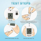 Portable Blood Glucose Meter Kit - Auto Coding, Fast 10s Results, Includes 50 Test Strips & 50 Lancets