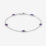 1.70 Carat Genuine Amethyst .925 Sterling Silver Bracelet