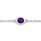 1.70 Carat Genuine Amethyst .925 Sterling Silver Bracelet