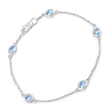 1.80 Carat Genuine Blue Topaz .925 Sterling Silver Bracelet