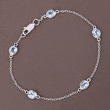 1.80 Carat Genuine Blue Topaz .925 Sterling Silver Bracelet