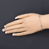 1.65 Carat Genuine Tanzanite .925 Sterling Silver Bracelet