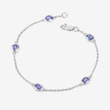 1.65 Carat Genuine Tanzanite .925 Sterling Silver Bracelet