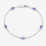 1.65 Carat Genuine Tanzanite .925 Sterling Silver Bracelet