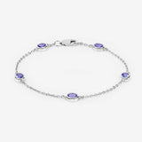 1.65 Carat Genuine Tanzanite .925 Sterling Silver Bracelet
