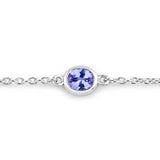 1.65 Carat Genuine Tanzanite .925 Sterling Silver Bracelet