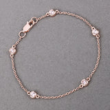 0.45 Carat Genuine Morganite .925 Sterling Silver Bracelet