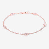0.45 Carat Genuine Morganite .925 Sterling Silver Bracelet