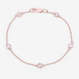 0.45 Carat Genuine Morganite .925 Sterling Silver Bracelet