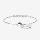 0.77 Carat Genuine Tanzanite and White Sapphire .925 Sterling Silver Bracelet