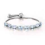 7.60 Carat Genuine Blue Topaz .925 Sterling Silver Bracelet