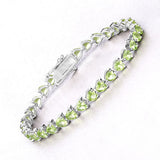 13.64 Carat Genuine Peridot .925 Sterling Silver Bracelet