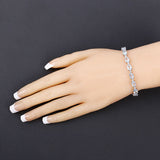 12.83 Carat Genuine Blue Topaz and White Topaz .925 Sterling Silver Bracelet