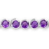 2.64 Carat Genuine Amethyst .925 Sterling Silver Bracelet