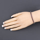 3.30 Carat Genuine Garnet .925 Sterling Silver Bracelet