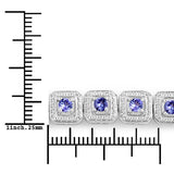 1.10 Carat Genuine Tanzanite .925 Sterling Silver Bracelet