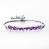6.05 Carat Genuine Amethyst .925 Sterling Silver Bracelet
