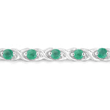 0.72 Carat Genuine Emerald .925 Sterling Silver Bracelet