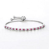 0.88 Carat Genuine Ruby .925 Sterling Silver Bracelet