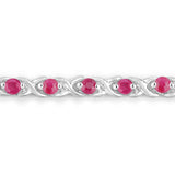 0.88 Carat Genuine Ruby .925 Sterling Silver Bracelet