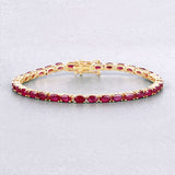 9.18 Carat Genuine Ruby 10K Yellow Gold Bracelet