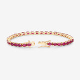 9.18 Carat Genuine Ruby 10K Yellow Gold Bracelet