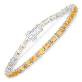 12.80 Carat Genuine Citrine .925 Sterling Silver Bracelet