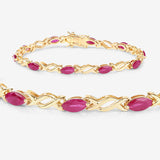 5.00 Carat Genuine Ruby 10K Yellow Gold Bracelet