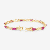 5.00 Carat Genuine Ruby 10K Yellow Gold Bracelet