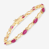 5.00 Carat Genuine Ruby 10K Yellow Gold Bracelet