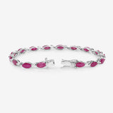 8.00 Carat Genuine Ruby 10K White Gold Bracelet