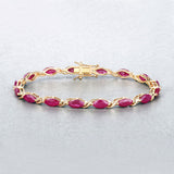 8.00 Carat Genuine Ruby 10K Yellow Gold Bracelet